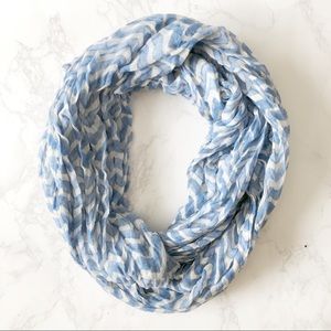 Blue and White Watercolor Chevron Scarf